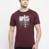 Maroon Color T-shirt For Men, Half Sleeves Mens Tshirt at best price. buy Mens tshirt online at best price. Maroon t-shirt for mens