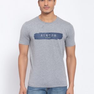 Grey Round Neck T-shirt For Mens