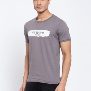 Mens Round Neck Grey T-shirts - Half Sleeves Grey T-shirt for men