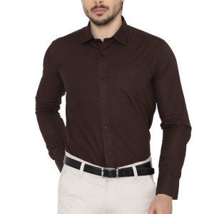 Brown shirt for men - Buy 100% cotton shirt for men online Allen cooper